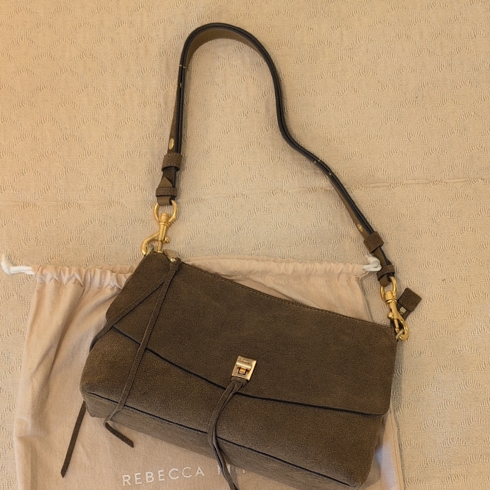 NWOT Rebecca Minkoff Darren Suede Zip Top Shoulder Bag